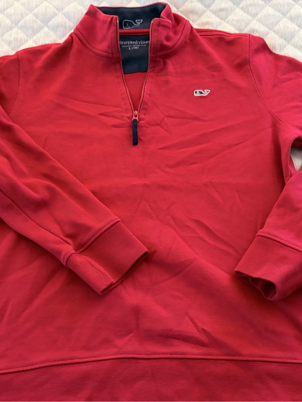 Vineyard Vines Boy’s Red Quarter-Zip Pullover